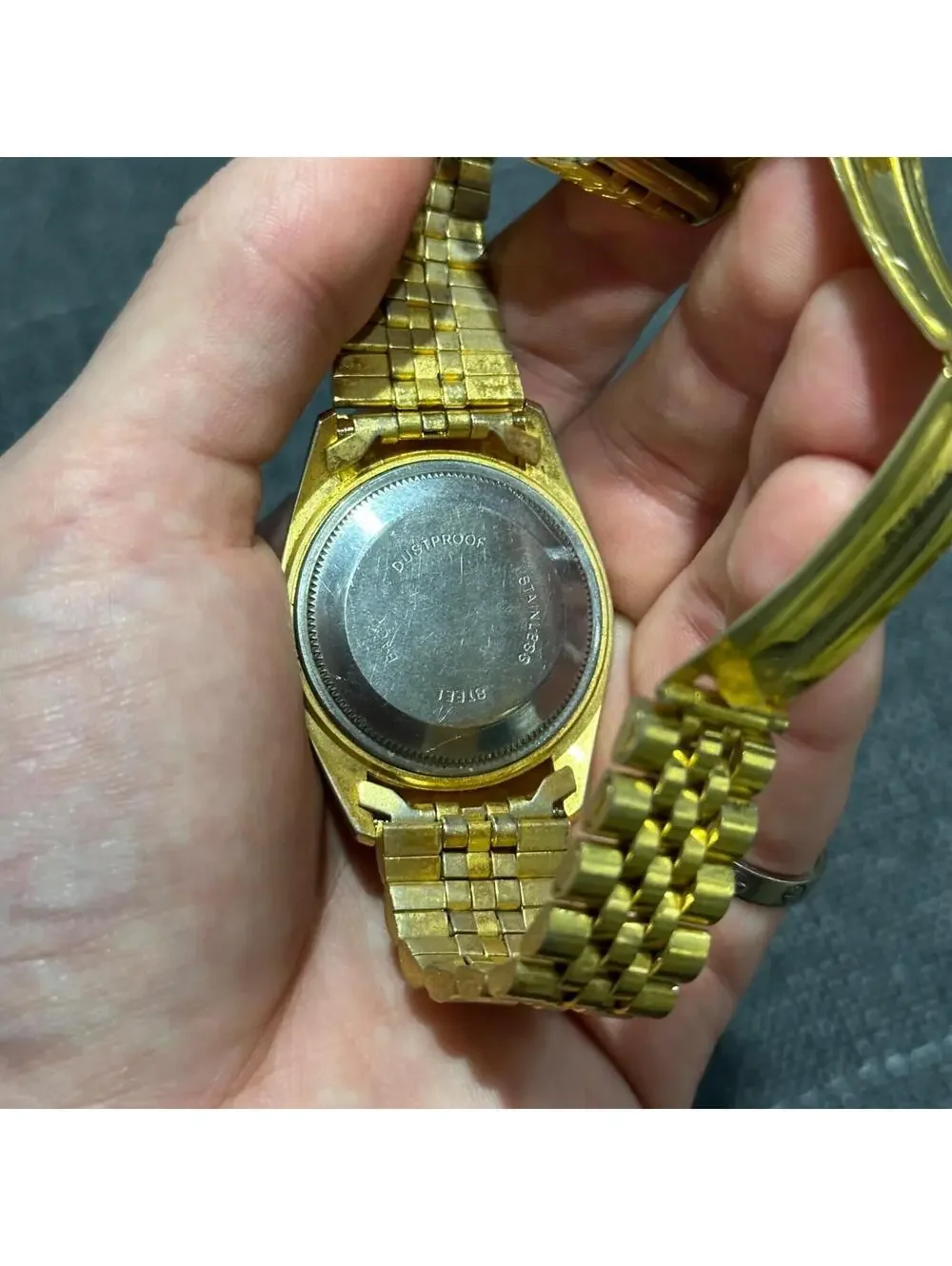 Vintage Netec Womens Gold Tone Watch Needs Battery Japan Movement Quartz